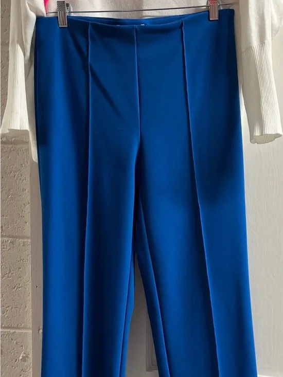 2 pc Rachel Zoe Cobalt Blue pants sz 8 with White 3/4 sleeve top sz M - Picture 3 of 3